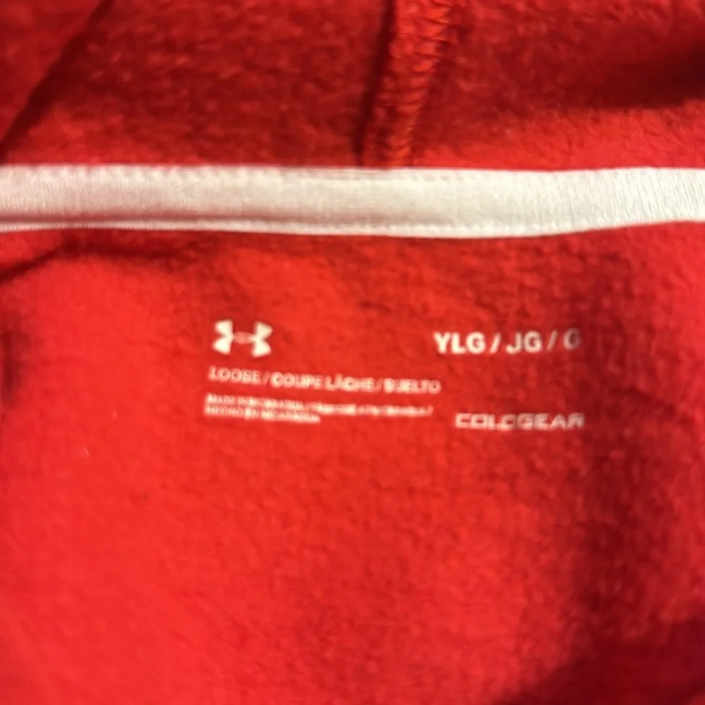 Under Armour Boys' Big Logo Fire red hoodie
